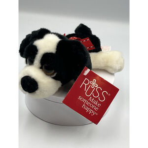 RUSS Berrie Mini Plush Brown & White Puppy Dog DIXIE Stuffed Animal Toy 6" inch